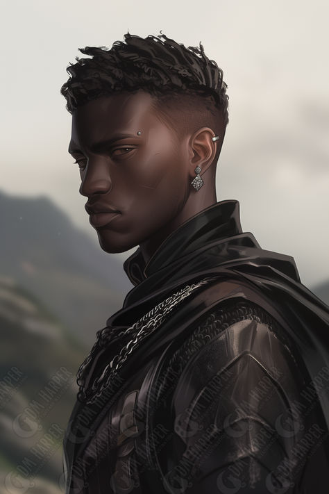 Zhentarim Mercenary, Human Fighter, The Seven Snakes (Storm King's Thunder) Dark Skin Character Design Male, Storm Kings Thunder, Skins Characters, Storm King, Character Pictures, Black Anime, Human Male, Black Characters, Fantasy Warrior