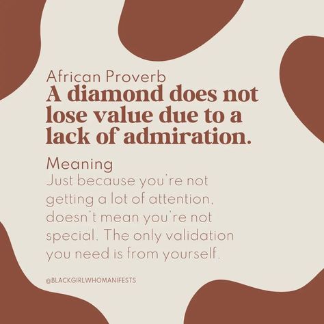 Validate yourself, don't seek to be validated 🪞 #blackgirlwhomanifests #blackgirlswhomanifest Don't Seek Validation Quotes, Deep Proverbs, Validate Yourself, Validation Quotes, African Quotes, Uncommon Words, African Proverb, Proverbs Quotes, Interesting English Words