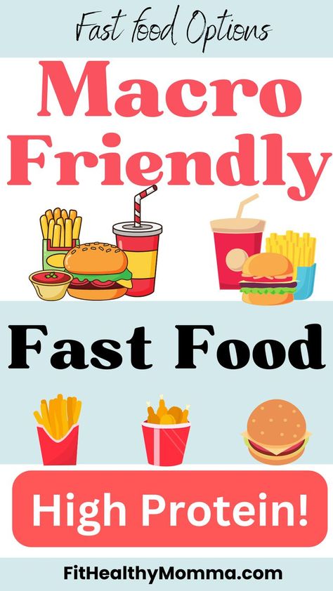 macro friendly fast food options Macros For Fast Food, Macro Friendly Eating Out, Eat This Not That Fast Food, Macro Fast Food Options, Healthy Eating Out Fast Foods, Macro Friendly Restaurants, Macro Friendly Drinks, Macro Friendly Foods At Walmart, Fast Food Macros