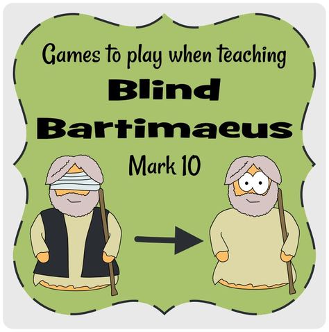 Bartimaeus (Mark 10) games to play #Jesuswithoutlanguage: Jesus Heals Bartimaeus Craft For Kids, Blind Bartimaeus Craft Free Printable, Blind Bartimaeus Craft, Jesus Heals The Blind Man Craft, Games Suggestions, Button Bowl, Sunday School Games, Children's Church Crafts, Bible Story Crafts