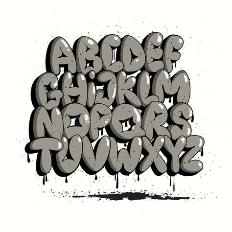 Graffiti Bubble Alphabet. Bubble Letters. Graffiti Font, Typography Set. Stock Vector - Illustration of isolated, alphabet: 220227442 Graffiti Lettering Alphabet Fonts Bubbles, Bubble Fonts Alphabet Graffiti, Bubble Letters Alphabet, Bubble Alphabet, Graffiti Fonts, Alphabet Graffiti, Bubble Letter Fonts, Graffiti Lettering Alphabet, Font Bubble