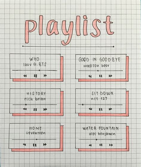 Music Playlist Drawing, Dessin Spotify, Playlist Drawing, Bullet Journal Work, Aesthetic Notes, Paper Diy, Bullet Journal Ideas Pages, Spotify Playlist, Music Playlist