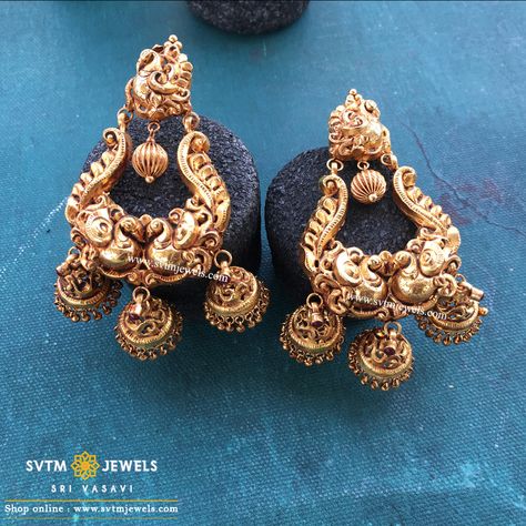 Buy Gold Earrings Online | Latest Gold Earrings Designs Marriage Ornaments, Latest Gold Earrings Designs, Latest Gold Earrings, Big Earrings Gold, Antic Jewellery, Gold Cat Earrings, Chand Bali, Gold Jhumka, Temple Jewelry Necklace