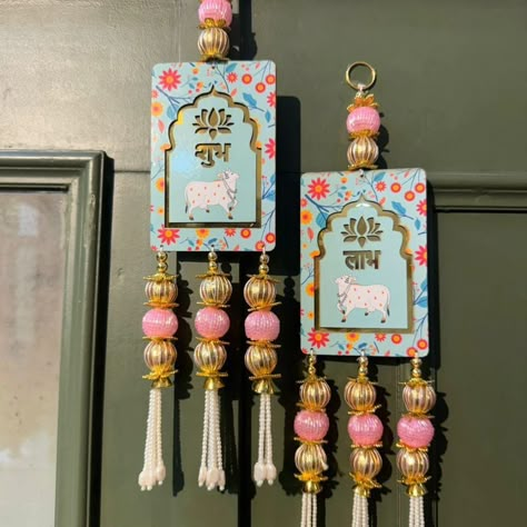 pair Premium quality Moq 5 pairs #newshubhlabh #trendingdecor #festivaldecor #shubhlabh #shubhlabhhanging #hanginglights #UI19390NFSPC Subh Labh Design Handmade, Shubh Labh Design Handmade, Bandarwal Designs Handmade, Handmade Toran Ideas, Arti Decoration, Wedding Rukhwat, Diwali Diva, Diwali Door Hangings, Diwali Gate Decoration