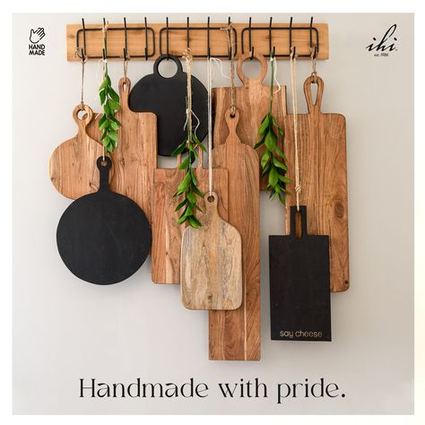 Serve up your favorite dishes in style with our rustic Wood Paddle Serving Board 🍴🌿🍓 This board is a must-have for any foodie, perfect for everything from charcuterie to fresh fruit. Impress your guests with its natural beauty and versatility. Order yours now! Elevate your cooking game today and get your hands on our latest kitchen accessory. 💯 Hanging Serving Trays On Wall, Charcuterie Board Storage Ideas, Chopping Board Wall, Hanging Charcuterie Board Display, Charcuterie Board Wall Display Ideas, Charcuterie Board Wall Display, Charcuterie Board Wall, Kitchen Frames, Wooden Kitchen Decor