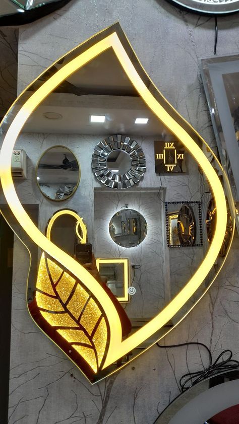 Fancy Mirror Design, Led Mirror Design, Touch Mirror, Fancy Mirror, Inspection Mirrors, Fancy Mirrors, Mirror Decor Living Room, Bathroom Mirror Design, Mirrors Bathroom