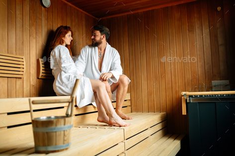 Beautiful couple relaxing in sauna by nd3000. Beautiful couple relaxing in sauna and caring about health and skin #Sponsored #relaxing, #sauna, #Beautiful, #couple Sauna Aesthetic, Wellness Weekend, Aesthetic Couple, Photo Composition, Dear Future Husband, Dear Future, Creative Photos, Beautiful Couple, Happy Couple