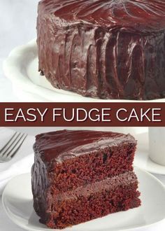 Easy Chocolate Fudge Cake with Easy Fudge Frosting. A back to basics, old fashioned, easy recipe for chocolate lovers everywhere! Perfect for birthdays or just for Sunday dinner. I'm making it this week for Father's Day #fudgerecipes #fudgerecipeseasy #fudgerecipesoldfashioned #oldfashionedrecipes #chocolatedesserts #fathersday #fathersdaycake #birthdaycake #chocolatebirthdaycake #easyfrosting #fudgefrosting #boiledfrosting #cookedfrosting #chocolatefrosting #sundaydinner #sundaydinnerdessert Chocolate Fudge Cake Recipe Homemade, Easy Chocolate Fudge Cake, Chocolate Fudge Cake Recipe, Fudge Cake Recipe, Easy Chocolate Fudge, Easy Fudge, Easy Frosting, Rock Recipes, Homemade Chocolate Cake