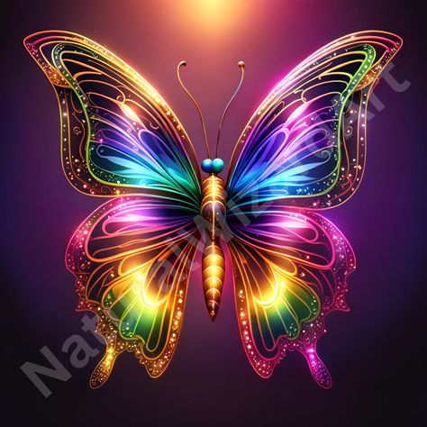 Gift Wallpaper, Neon Butterfly, Butterfly Colorful, Art Papillon, Beautiful Butterfly Pictures, Butterfly Wallpaper Backgrounds, Beautiful Butterflies Art, Colorful Nature, Butterfly Images