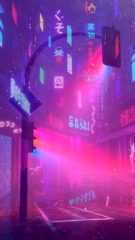 Neon Landscape Wallpaper, Purple Cyberpunk Wallpaper, Pastel Cyberpunk, Darkwave Aesthetic, Cyberpunk Aesthetic Wallpaper, Vaporwave Background, Vaporwave City, Hd Wallpaper Aesthetic, Cyberpunk Background