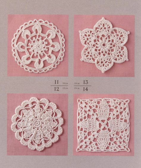 Japanese Crochet, Crochet Motif Patterns, Small Crochet, Crochet Doily Patterns, Crochet Mandala, Modern Crochet, Simple Cross Stitch, Crochet Round, Crochet Doily