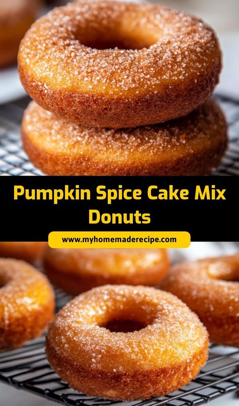 These Pumpkin Spice Cake Mix Donuts are the perfect fall treat! Made with a simple cake mix, they’re soft, spiced, and ready in no time. Enjoy them for breakfast or a sweet snack with your morning coffee.

#PumpkinSpiceDonuts
#CakeMixDonuts
#FallBaking
#EasyDonutRecipes
#FallTreats Pumpkin Donuts Baked Cake Mixes, Recipes With Spice Cake Mix Boxes, Pumpkin Spice Chex Mix Recipe, Pumpkin Spice Cake Mix, Easy Pumpkin Spice Cake, Pumpkin Donuts Baked, Cake Mix Donuts Recipe, Spice Cake Mix Recipes, Easy Fall Breakfast