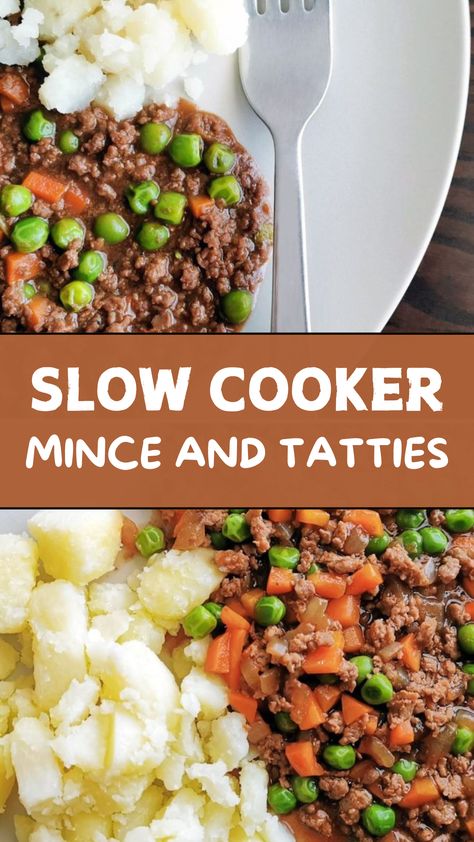 Slow Cooker Mince And Tatties Mince And Tatties Recipe, Mince And Tatties, Savoury Mince, Carrots And Celery, Scottish Recipes, Mince Recipes, Slow Cooker Dinner, Slow Cook, Dinner Appetizers