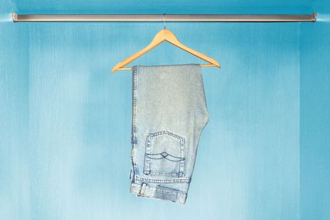 How To Fold Anything on a Hanger—Including Long Dresses, Sweaters, and More Fold A Sweater, Fold Clothes To Save Space, Fold Pants, How To Fold Pants, Declutter Your Closet, Pro Organizer, Clever Closet, Fold Clothes, Closet Storage Bins