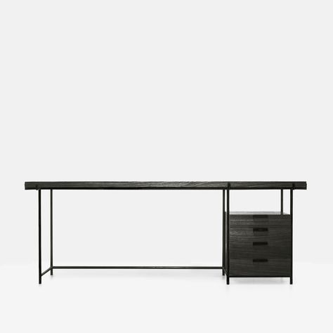 Do you like this black version of our Desk Table?⠀ - Doing some Photoshop test at atelier bam-design⠀ #marajoarablack #desktable #contemporarydesktable #1stdibsdesktable #1stdibsdesignermaker Home Sculpture, Wood And Metal Desk, Brazilian Design, Minimalist Tables, Contemporary Desk, Modern Dining Room Tables, Bauhaus Style, Set Of Drawers, Metal Dining Table