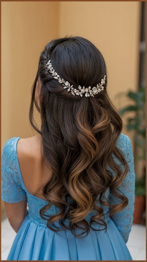 Looking for bridesmaid hairstyles for long hair Discover stunning options like half up Brunette Simples half up half down simple side loose curls updo curls half up half wedding easy boho half up half down braid Perfect for any special occasion Easy Hairstyles For Bridesmaids, Braided Half Up Half Down Hair Wedding, Bridesmaid Hairstyles Half Up Half Down Medium, Half Up Half Down Curled Hair, Half Up Half Down Simple, Loose Curls Updo, Loose Curls Long Hair, Braided Half Up Half Down Hair, Half Up Half Down Braid