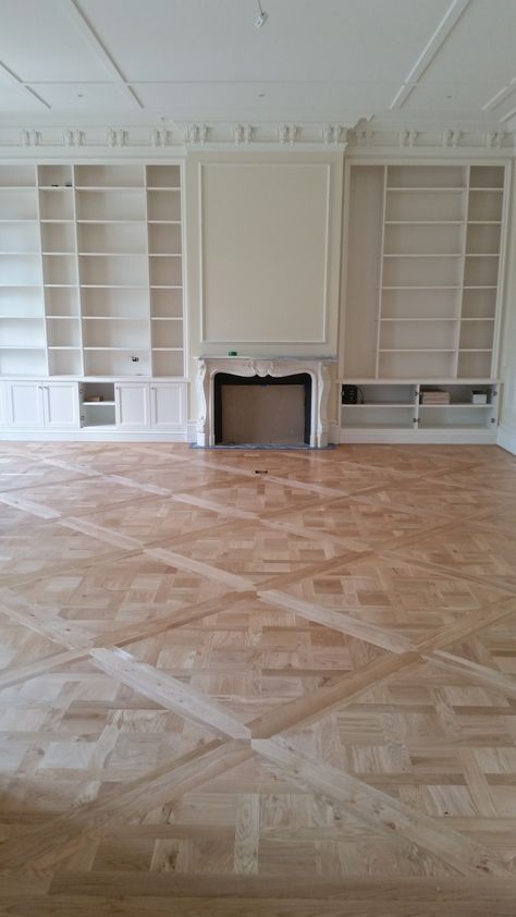 Grand Versailles parquet - Natural oak colour Toorak home French Oak Parquet Flooring, Versaille Parquet Flooring, White Oak Parquet Flooring, Versailles Parquet Flooring, Mosaic Parquet Flooring Living Room, French Parquet Flooring, Kitchen Floorboards, Versailles Flooring, Parquet Versailles