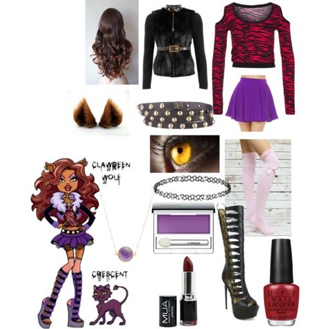 Clawdeen Halloween, Clawdeen Wolf Outfit, Rock Band Costumes, Wolf Outfit, Monster High Halloween, Powerpuff Girls Costume, Monster High Costume, High Characters, Clawdeen Wolf