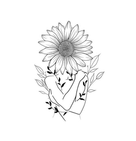 Girasoles Tattoo, Sunflower Tattoo Shoulder, Dragon Tattoo For Women, Anklet Tattoos, Forearm Tattoo Women, Cute Tiny Tattoos, Tattoo Style Drawings, Line Work Tattoo, Sunflower Tattoo Design