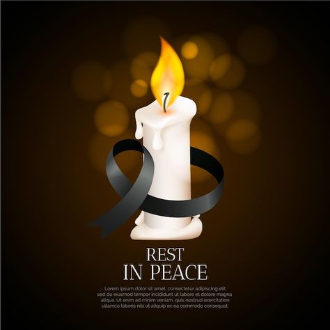 Mourning for the victims Premium Vector | Premium Vector #Freepik #vector #mourning #black-ribbon #grief #rest-peace Condolences Candle Light, R I P Candle, Condolence Picture Candle, Condolence Profile Picture Candle, Condolence Profile, Rip Wallpaper Design, Candle Profile Picture, Rip Candle Lights, Condolence Candle Picture