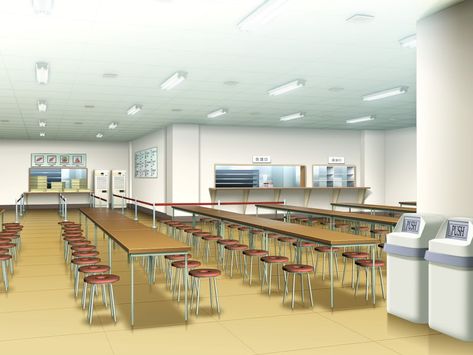 School Canteen Background, Background City, School Canteen, Life Background, Background Anime, Anime Places, Anime Backgrounds, Background Illustration, City Art