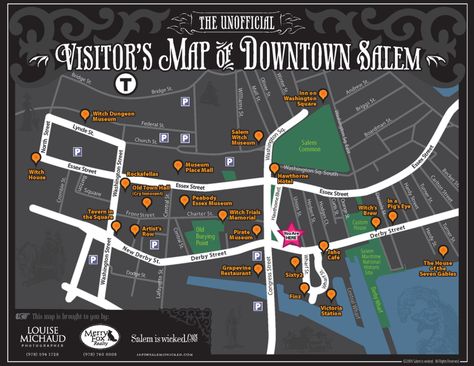 Visitors Map of Downtown Salem MA Salem Massachusetts Travel, House Of Seven Gables, Salem Trip, Salem Halloween, Salem Mass, Boston Trip, New England Trip, England Road Trip, Massachusetts Travel