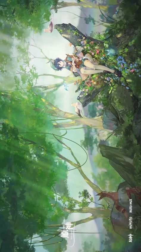 Landscape Genshin, Genshin Impact Background, Cursed Genshin, Calming Images, Genshin Fanart, Birds In The Sky, Save The World, Anime Scenery Wallpaper, Cute Anime Wallpaper