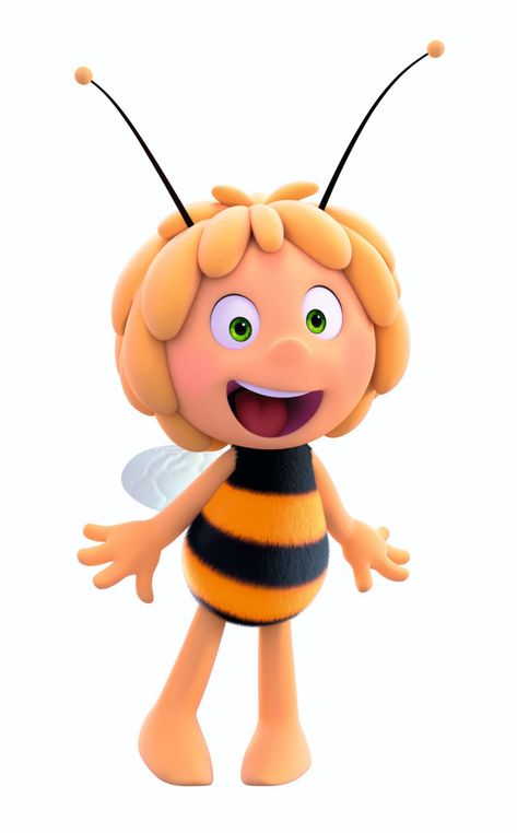 Maya The Bee, Bee Drawing Cartoon, Maja The Bee, Maya The Bee Image, Cartoon Bees Cute, Bee Mascot, Bumble Bee Illustration Cute, Animated Bee, Spring Font