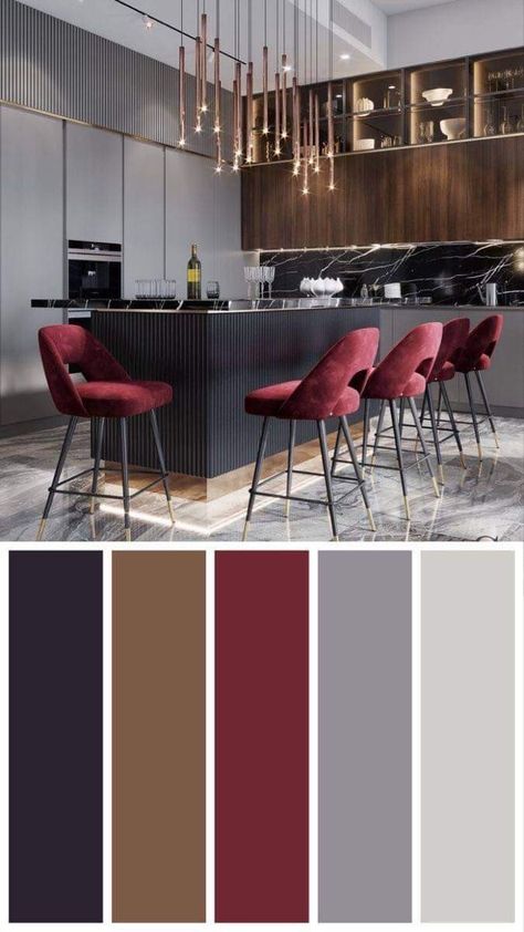 Home Decoration Color Palette, Cool Color Palette For Home, Color Palette Design Modern, Modern Interior Design Color Palette, House Themes Ideas Interior Design Color Schemes, Grey And Brown Decor, Color Palettes Interior Design, Modern Interior Color Palette, Color Palette For Kitchen