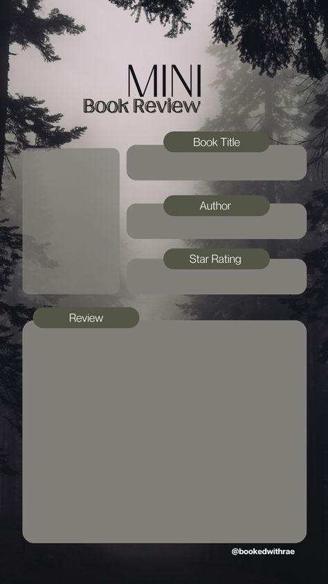 Mini Book Review Template Instagram, Mini Review Template, Books Reviews Template, Bookish Instagram Posts, Bookstagram Review Template, Instagram Book Template, Reading Review Template, Instagram Story Book Review, Meet The Bookstagrammer Template