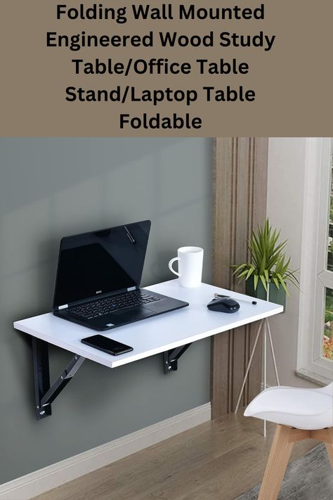 Folding Wall Mounted Engineered Wood Study Table/Office Table Stand/Laptop Table Foldable Wood Study Table, Table Foldable, Folding Walls, Table Office, Table Stand, Laptop Table, Kitchen Store, Study Table, Office Table