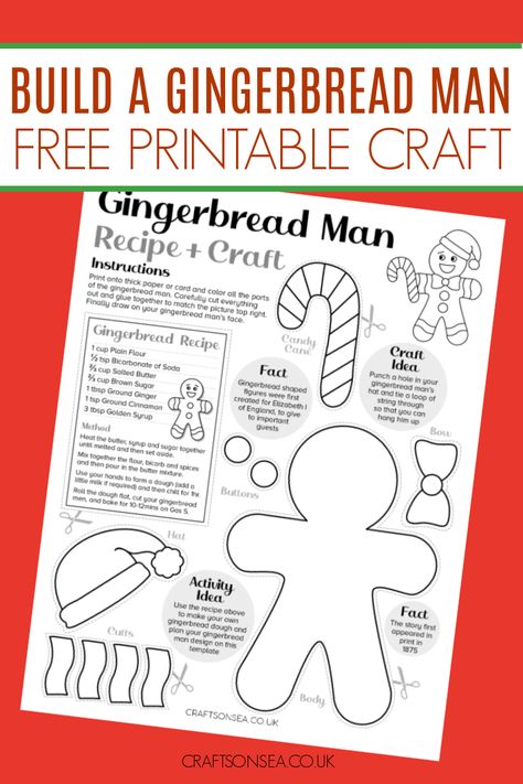 Gingerbread Puppets Free Printable, Ninjabread Man Craft, Gingerbread Templates Free Printable, Build A Gingerbread House Printable, Ginger Bread Man Template, Build A Gingerbread Man Printable, Free Gingerbread Man Template, Gingerbread Free Printables, Gingerbread Printables Free