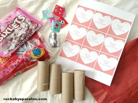 Valentine's Day Poppers - rockabyeparents.com Pop Tube Valentine Printable, Free Valentine, Tot School, Valentines Day, Gift Wrapping, Valentines, Gifts