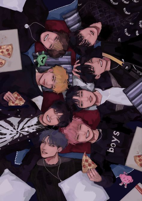 Skz Fan Art Ot8, Skz Fanart Wallpaper Ot8, Skz Ot8 Fanart, Kpop Fanart Skz, Straykids Art, Straykids Fanart, Skz Ot8, Skz Art, Skz Fanart