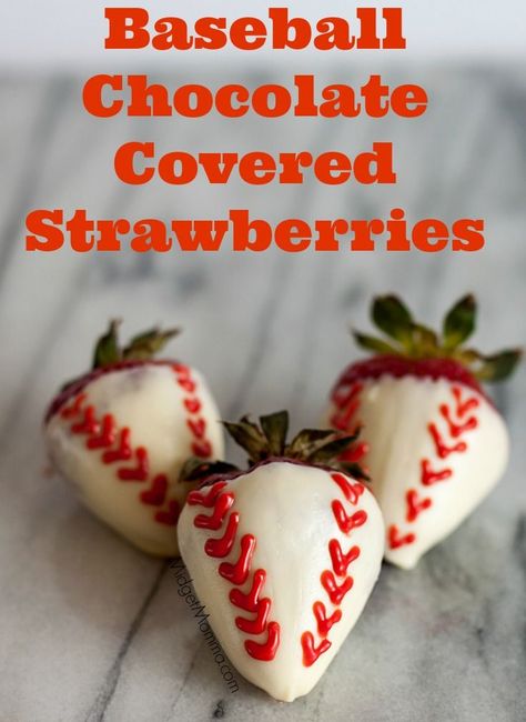 Get creative with these Baseball Chocolate Covered Strawberries. Great for sports parties and father's day. Step by step directions to make them perfect Sports Party Food, Coconut Hot Chocolate, Blackberry Syrup, Red Chocolate, Sale Ideas, Chocolate Squares, Edible Arrangements, Fruit Decorations, Covered Strawberries