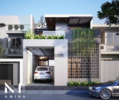 Modern Boundary Wall, Boundary Wall Designs, Boundary Wall Design, Compound Wall Design, Narrow House Designs, Boundary Wall, Compound Wall, Contemporary House Exterior, Exterior Design Ideas