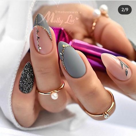 Wow Nails, Gray Nails, Neutral Nails, Elegant Nails, Classy Nails, Chic Nails, Fancy Nails, Acrylic Nail Designs, Trendy Nails