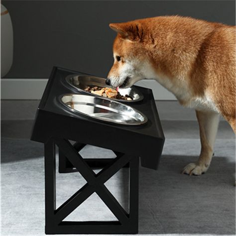 Pets Dog Double Elevated Bowls Stand 3 Adjustable Height Pet Slow Feeding Bowl Medium Big Dog Dog Food Holder, Elevated Food, Elevated Dog Feeder, Elevated Dog Bowls, Lift Table, Dog Bowl Stand, Dog Food Bowls, Furniture Scratches, Litter Tray