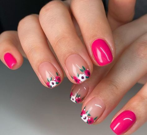 Short Fake Nails, Her Nails, Cute Gel Nails, Floral Nails, Chic Nails, Fancy Nails, Nail Accessories, Flower Nails, Perfect Nails