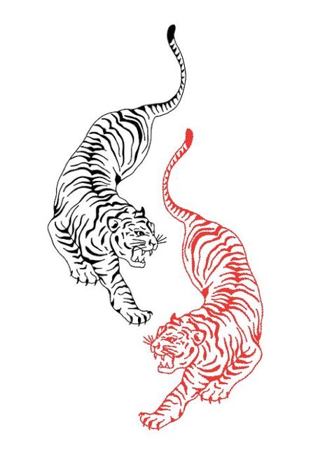 Traditional Tiger Tattoo, Japanese Tiger Tattoo, Thailand Traditional, Traditional Tattoo Designs, Tiger Tattoo Design, Red Ink Tattoos, Traditional Tattoo Design, Cute Small Tattoos, Line Art Tattoos