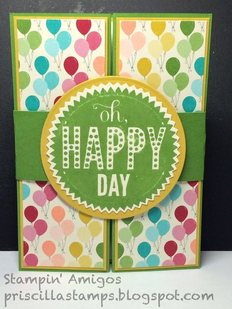 Stampin' Amigos: Fun Fold with a Belly Band Stampin Up Belly Band Cards, Belly Band Cards, Gatefold Cards, Card Inspo, Card Folds, March Birthday, Circle Punch, Fold Cards, Stamping Ideas