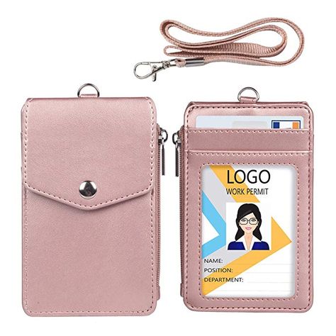 Leather Badge Holder, Lanyard Wallet, School Id, Leather Lanyard, Packing For A Cruise, Card Holder Case, Case Hp, Cute Candy, Credit Card Wallet