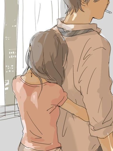 from the back Ava Couple, Byakuya Kuchiki, Image Couple, Shojo Anime, Hugging Couple, Manga Couple, Art Manga, Manga Couples, Couple Illustration