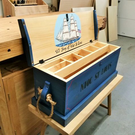 Sea Chest Plans, Diy Storage Trunk, Sea Chest, Pallet Chest, Wood Tool Box, Wooden Tool Boxes, Cedar Chest, Pallet Decor, Wood Shop Projects