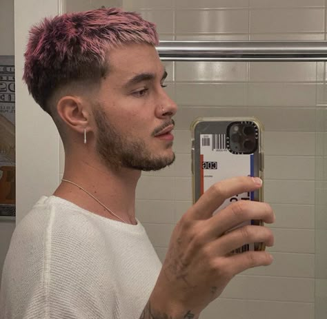 Bleached Hair Men, Men Fade Haircut Short, Dyed Hair Men, Shaved Hair Cuts, Beard Haircut, Mens Hair Colour, Mens Hairstyles Thick Hair, Men's Short Hair, Kian Lawley