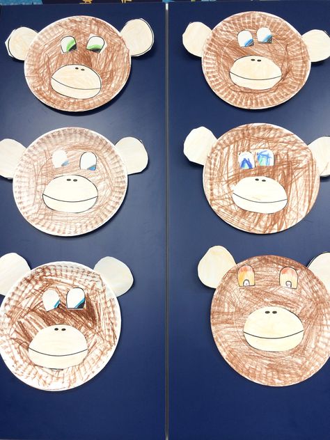 Paper plate monkeys Paper Plate Monkey, Animal Math, Monkey Craft, Zoo Crafts, Animals Crafts, Paper Plate Animals, Monkey Crafts, Gambling Gift, Preschool Projects