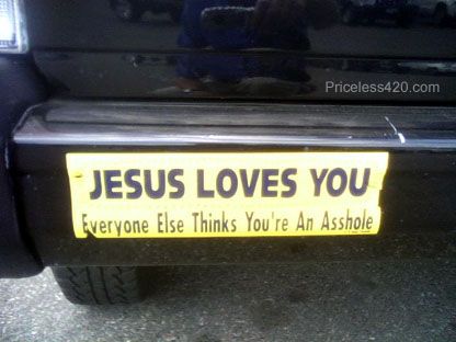 jesus loves you Funny Bumper Stickers, Funny Names, Car Bumper Stickers, Jesus Loves You, Future Car, Bumper Sticker, Jesus Loves, Car Decals, Car Stickers