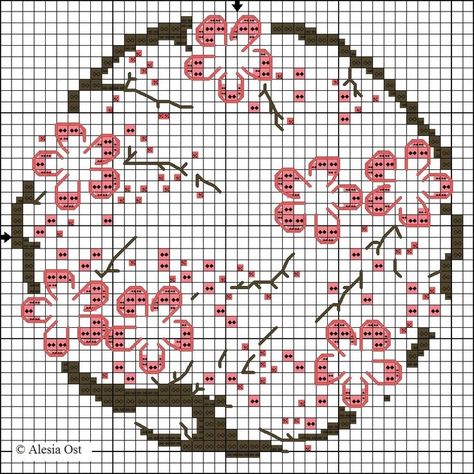 Embroidery Kawaii, Kawaii Quotes, Viking Pagan, Biscornu Cross Stitch, Tree Blossom, Animal Food, Science Nerd, Pola Kristik, Mini Cross Stitch