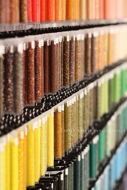 Bead store bokeh fun | I was in a bead store yesterday and t… | Flickr Mosaic Organization, Bead Store Shops, Fabric Shop Display, Design Studio Workspace, Yelled At, Jewelry Store Design, Bead Studio, Bead Storage, Organized Mom