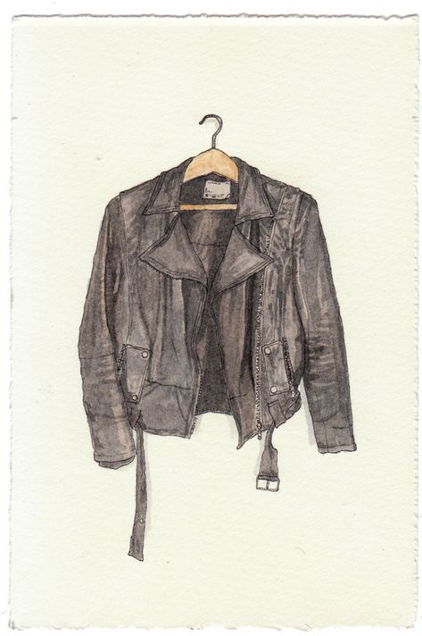 Leather Jacket Sketch Drawing, Leather Jacket Drawing, Jacket Drawing, Illustrations Fashion, Clothes Illustration, Jeans Outfit Fall, Fabric Drawing, Materials Science, Picture Illustration